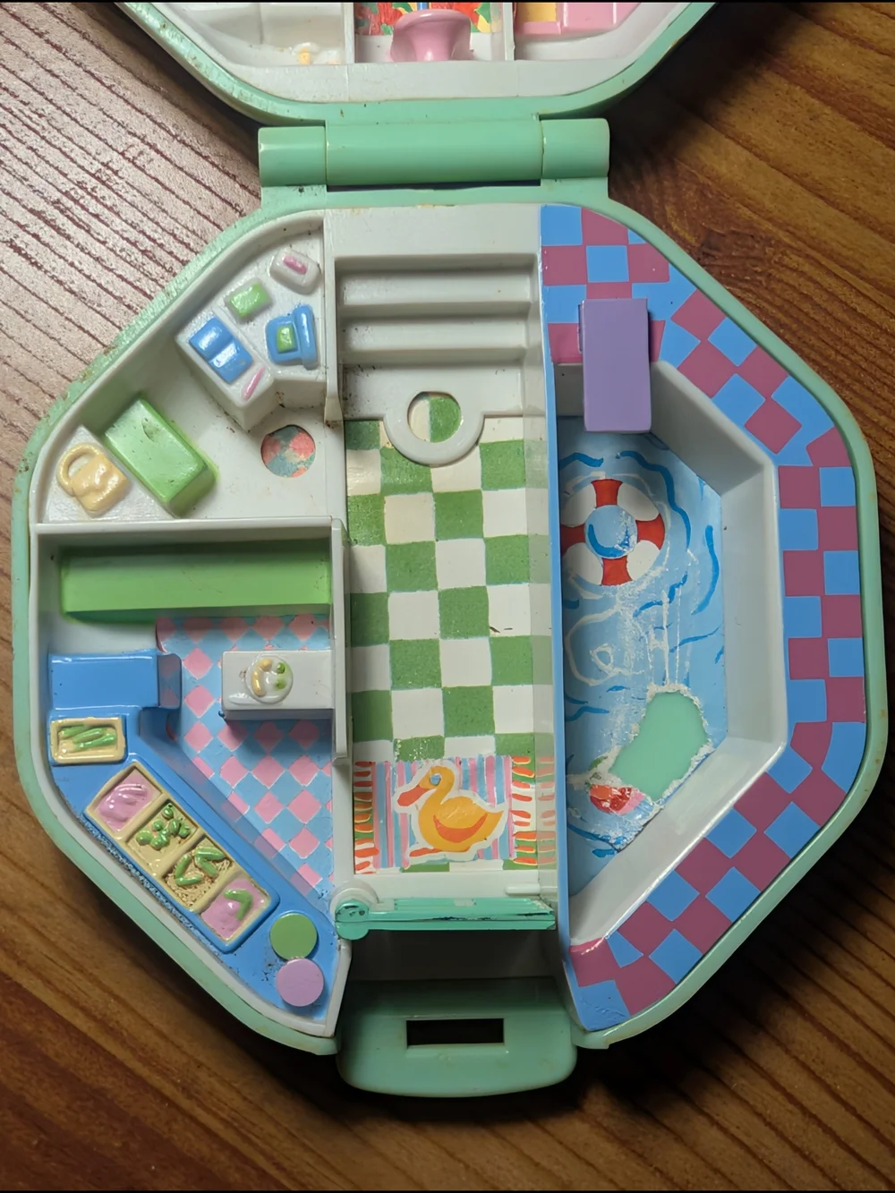 Vintage Polly Pocket Polly's School-Green Compact 1990 Bluebird